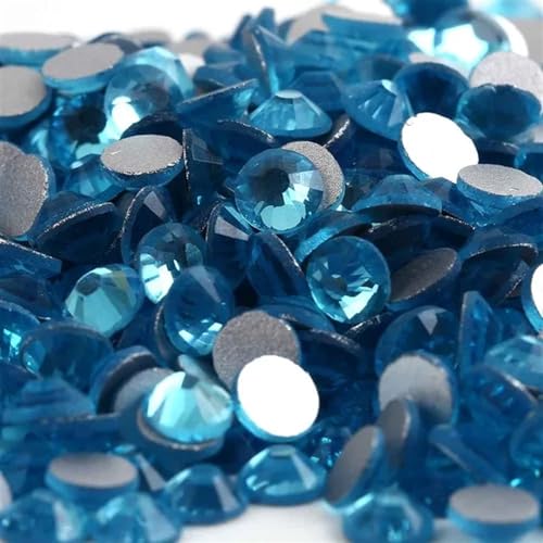 Hotfix Strasssteine 3D-Nagelkunst-Strasssteine ​​aus Glas, Kristall, nicht HotFix-Nagelkunstdekorationen(Aquamarine,Mix Sizes 1440pcs) von DSFIHJO