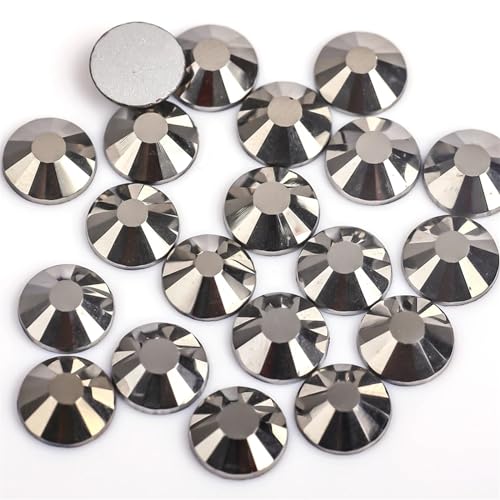 Hotfix Strasssteine 3D-Nagelkunst-Strasssteine ​​aus Glas, Kristall, nicht HotFix-Nagelkunstdekorationen(Jet Hematite,SS3 1440pcs) von DSFIHJO