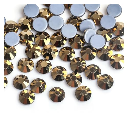 Hotfix Strasssteine Grüner Vulkan Farbe Eisen auf Strass/Hot Fix Kristall Strass Nähen & Stoff Bekleidungssteine(Gold Hematite,Mix ss3-ss30 10gram) von DSFIHJO