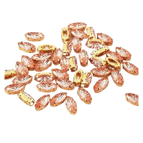 Hotfix Strasssteine Hotfix Strass Strasssteine ​​schillernde Edelsteine ​​für Handarbeiten DIY Nähbesätze(Peach,7x15mm-50pcs) von DSFIHJO