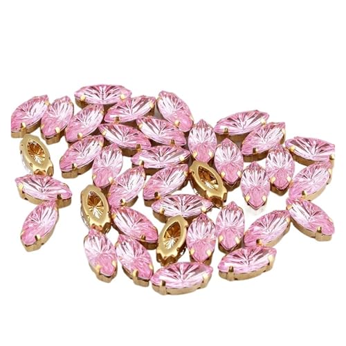 Hotfix Strasssteine Hotfix Strass Strasssteine ​​schillernde Edelsteine ​​für Handarbeiten DIY Nähbesätze(Pink,7x15mm-20pcs) von DSFIHJO