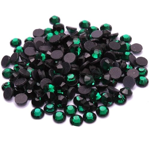 Hotfix Strasssteine Hotfix-Strasskristall mit Kleber auf flachem Kristallglas-Strassstein(Emerald,SS30 288pcs) von DSFIHJO