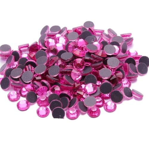 Hotfix Strasssteine Hotfix-Strasskristall mit Kleber auf flachem Kristallglas-Strassstein(Lt Pink,SS30 288pcs) von DSFIHJO