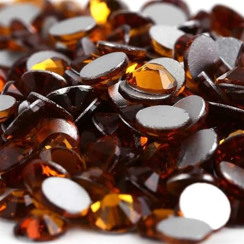 Hotfix Strasssteine Kristall Nicht Hotfix Strass Super Helle Glas 3D Nail art Dekoration DIY Kleid Kleidung(Topaz,Ss2 1440pcs) von DSFIHJO