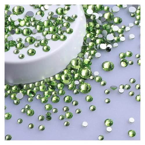 Hotfix Strasssteine Mix Größe Glitter Runde Strasssteine ​​Silber Unterseite Nicht Hotfix Kleine Kristall for Nagel Kunst Kleidung Dekoration(Perdiot) von DSFIHJO