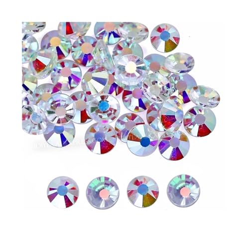 Hotfix Strasssteine Multi Farben Crystal AB Nicht Hot Fix Strass Flache Rückseite Nagel Glitters Kleidungsstück Stein(Clear AB-Clear Back,SS20 1440PCS) von DSFIHJO