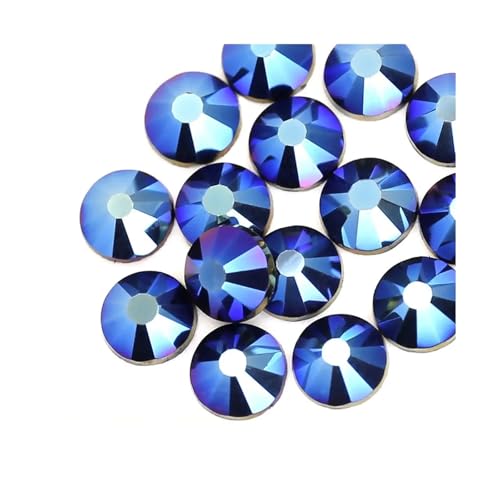 Hotfix Strasssteine Multi Farben Crystal AB Nicht Hot Fix Strass Flache Rückseite Nagel Glitters Kleidungsstück Stein(Dark Blue Metal,SS30 288PCS) von DSFIHJO