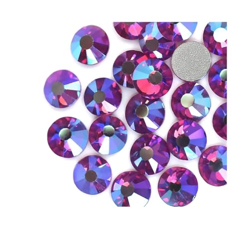 Hotfix Strasssteine Multi Farben Crystal AB Nicht Hot Fix Strass Flache Rückseite Nagel Glitters Kleidungsstück Stein(Fuchsia AB,SS20 1440PCS) von DSFIHJO