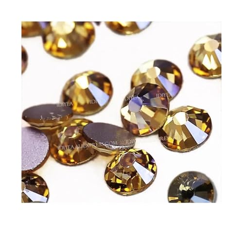 Hotfix Strasssteine Multi Farben Crystal AB Nicht Hot Fix Strass Flache Rückseite Nagel Glitters Kleidungsstück Stein(Golden Shadow,SS12 1440PCS) von DSFIHJO