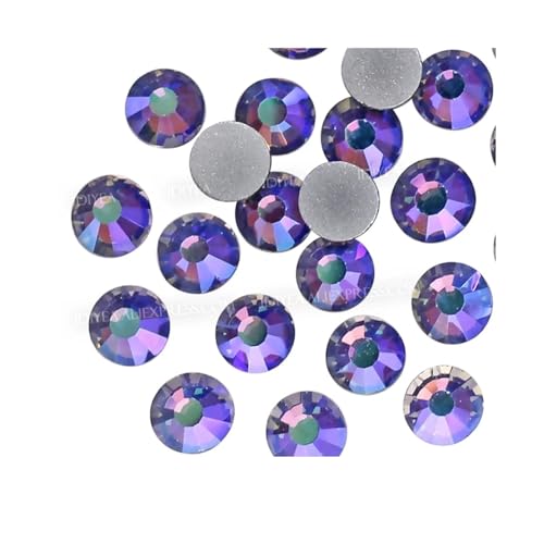 Hotfix Strasssteine Multi Farben Crystal AB Nicht Hot Fix Strass Flache Rückseite Nagel Glitters Kleidungsstück Stein(Tanzanite AB,SS20 1440PCS) von DSFIHJO