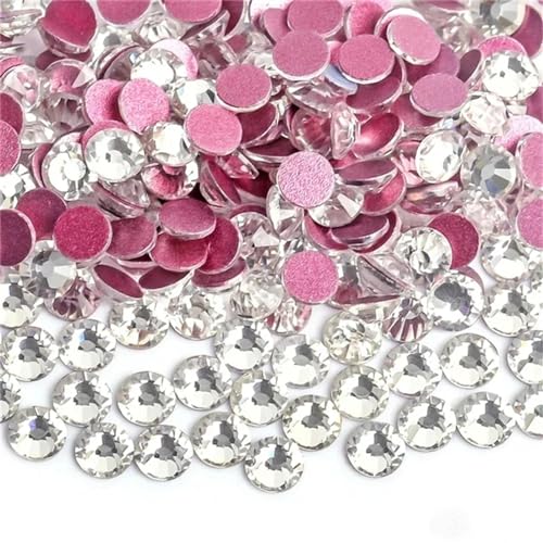 Hotfix Strasssteine Super glitzernde Kristall-AB-Strasssteine, nicht Hotfix, for Nähen, for Stoffe, Kleidungsstücke, Nagelkunst, Strassdekorationen(Pink Clear,Ss12 1440pcs) von DSFIHJO