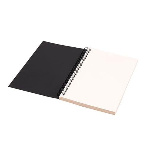 Inspirierende NotizbüCher 3 stücke Buch Retro Spirale Spule Kraft Papier Notebook Sketchbuch Malerei Tagebuch Zeichnung Malerei Graffiti Büro Schule Schreibwaren(Black-White Inner,14x21cm-50 sheets) von DSFIHJO