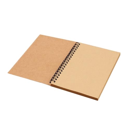 Inspirierende NotizbüCher 3 stücke Buch Retro Spirale Spule Kraft Papier Notebook Sketchbuch Malerei Tagebuch Zeichnung Malerei Graffiti Büro Schule Schreibwaren(Khaki-Khaki Inner,12x18cm-50 sheets) von DSFIHJO