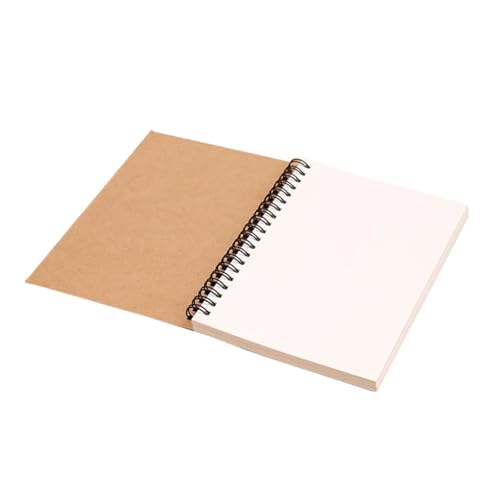 Inspirierende NotizbüCher 3 stücke Buch Retro Spirale Spule Kraft Papier Notebook Sketchbuch Malerei Tagebuch Zeichnung Malerei Graffiti Büro Schule Schreibwaren(Khaki-White Inner,12x18cm-50 sheets) von DSFIHJO