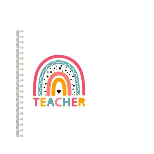 Inspirierende NotizbüCher Spiralnotizbuch „Teach Love Inspire“ im A5-Format, Regenbogen-Notizbuch, Schreibblock, Tagebuch, Geschenk for Tag des Lehrers, Wertschätzung, Blumenmuster, 3 Stück(1) von DSFIHJO