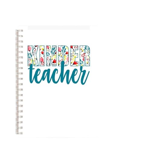 Inspirierende NotizbüCher Spiralnotizbuch „Teach Love Inspire“ im A5-Format, Regenbogen-Notizbuch, Schreibblock, Tagebuch, Geschenk for Tag des Lehrers, Wertschätzung, Blumenmuster, 3 Stück(Color-10) von DSFIHJO