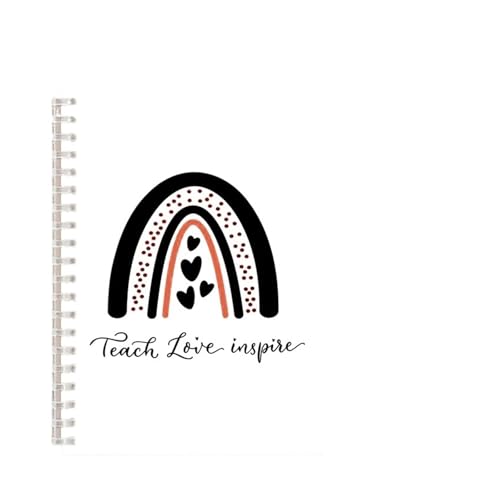 Inspirierende NotizbüCher Spiralnotizbuch „Teach Love Inspire“ im A5-Format, Regenbogen-Notizbuch, Schreibblock, Tagebuch, Geschenk for Tag des Lehrers, Wertschätzung, Blumenmuster, 3 Stück(Color-6) von DSFIHJO