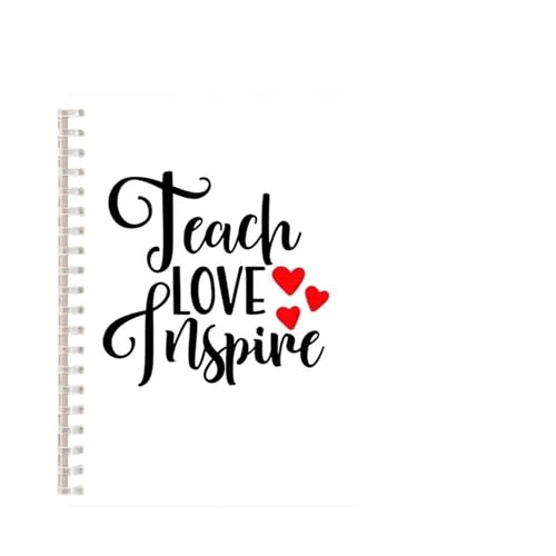 Inspirierende NotizbüCher Spiralnotizbuch „Teach Love Inspire“ im A5-Format, Regenbogen-Notizbuch, Schreibblock, Tagebuch, Geschenk for Tag des Lehrers, Wertschätzung, Blumenmuster, 3 Stück(Color-11) von DSFIHJO