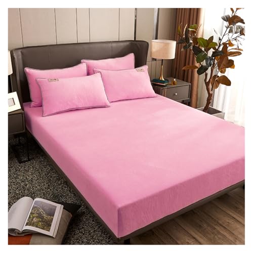 Samt-Spannbettlaken 1 stück Samtstoff Spannbettlaken Soft Touch Elastische Tagesdecke Matratzenbezug Bettwäscheschutz Winter Warm Flanell(Color 8,180X200X25CM) von DSFIHJO