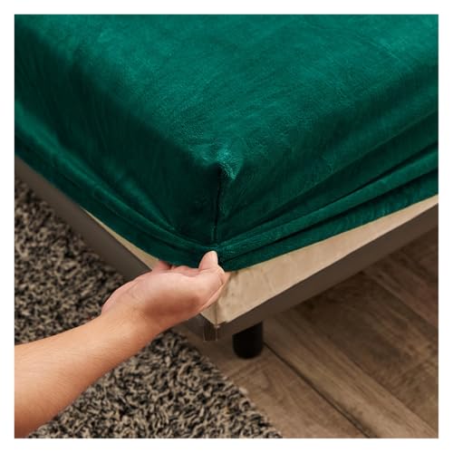 Samt-Spannbettlaken Spannbettlaken aus festem Stretch-Samtstoff, weiche, elastische Tagesdecke, Matratzenbezug, Bettwäscheschutz, for den Winter, hält warm(Color 4,70X45CM) von DSFIHJO