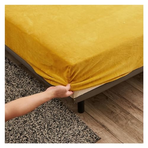 Samt-Spannbettlaken Spannbettlaken aus festem Stretch-Samtstoff, weiche, elastische Tagesdecke, Matratzenbezug, Bettwäscheschutz, for den Winter, hält warm(Color 9,70X45CM) von DSFIHJO