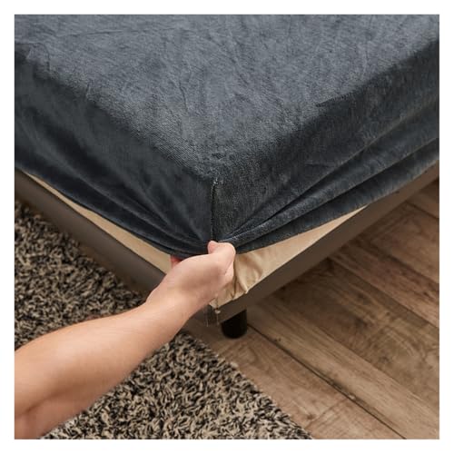 Samt-Spannbettlaken Spannbettlaken aus festem Stretch-Samtstoff in 9 Farben, weiche, elastische Tagesdecke, Matratzenbezug, Bettwäscheschutz(Color 2,90X200X25CM) von DSFIHJO