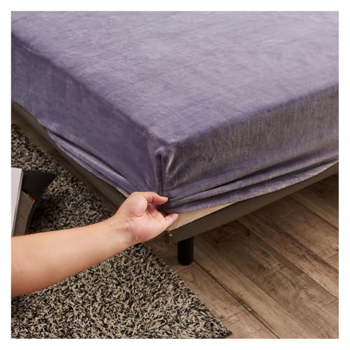 Samt-Spannbettlaken Spannbettlaken aus festem Stretch-Samtstoff in 9 Farben, weiche, elastische Tagesdecke, Matratzenbezug, Bettwäscheschutz(Color 3,200X220X25CM) von DSFIHJO