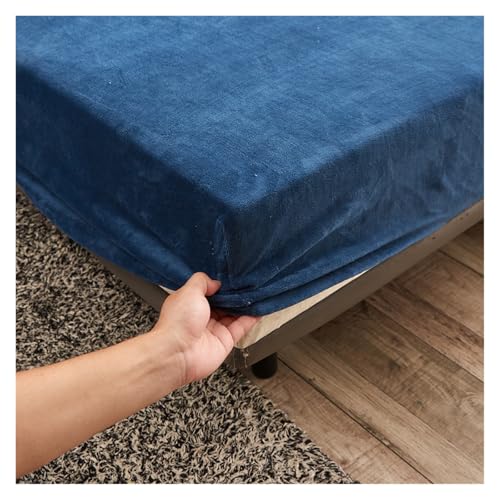 Samt-Spannbettlaken Spannbettlaken aus festem Stretch-Samtstoff in 9 Farben, weiche, elastische Tagesdecke, Matratzenbezug, Bettwäscheschutz(Color 5,180X200X25CM) von DSFIHJO