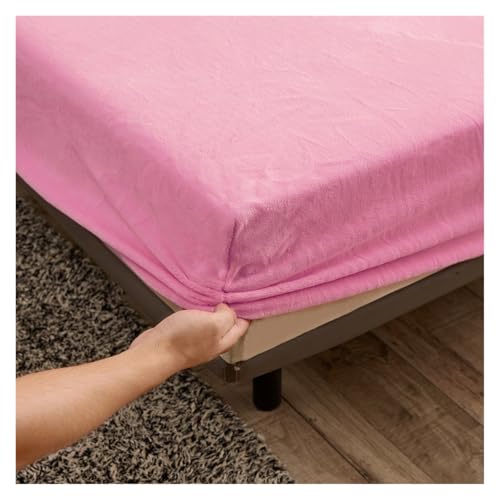 Samt-Spannbettlaken Spannbettlaken aus festem Stretch-Samtstoff in 9 Farben, weiche, elastische Tagesdecke, Matratzenbezug, Bettwäscheschutz(Color 7,180X220X25CM) von DSFIHJO
