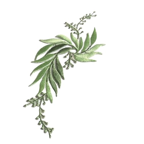 gestickte aufnäher 1 Paar/2 Stück Design-Kleider mit Blatt-Applikation for Kleidung, thermoadhäsive Patches, Stickerei-Patch, Blumenblätter for Kleid(Green) von DSFIHJO