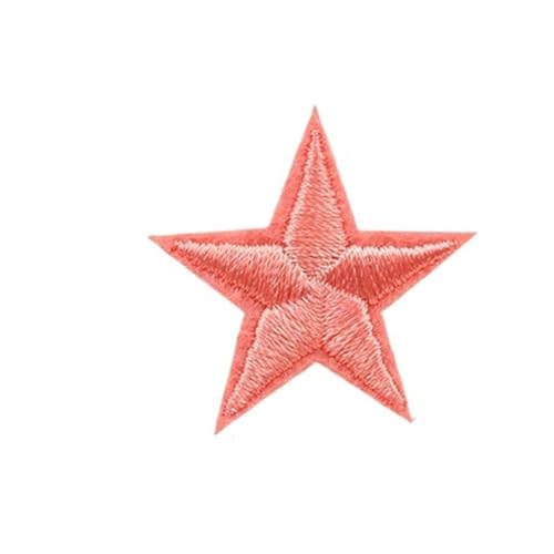 gestickte aufnäher 10 Stück kleine Stern-Aufnäher for Aufbügeln for Kleidung, bestickt for Kleidung, DIY-Motiv, Streifen, Kleidungszubehör(Pinky orange) von DSFIHJO