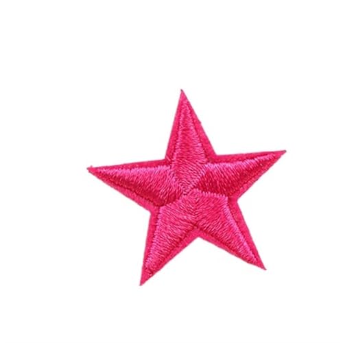 gestickte aufnäher 10 Stück kleine Stern-Aufnäher for Aufbügeln for Kleidung, bestickt for Kleidung, DIY-Motiv, Streifen, Kleidungszubehör(Rose red color) von DSFIHJO
