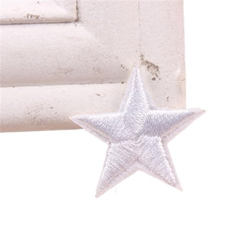 gestickte aufnäher 10 Stück kleine Stern-Aufnäher for Aufbügeln for Kleidung, bestickt for Kleidung, DIY-Motiv, Streifen, Kleidungszubehör(White) von DSFIHJO