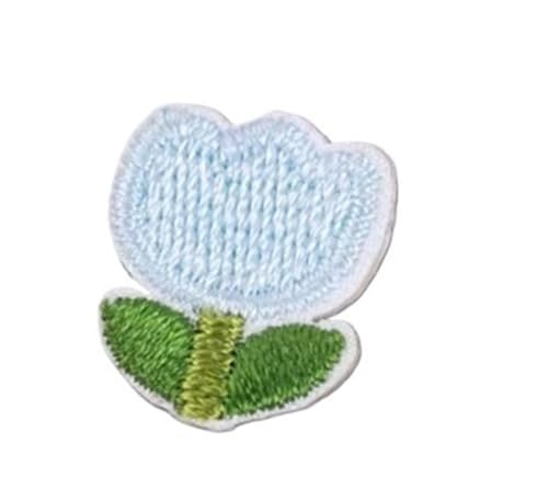gestickte aufnäher 10 Stück selbstklebende Tulpen-Blumen-Stickerei-Patches for DIY-Handwerk, Shose-Tasche, Eisen auf Aufkleber, Kleidung, Applikationsstreifen(A1) von DSFIHJO