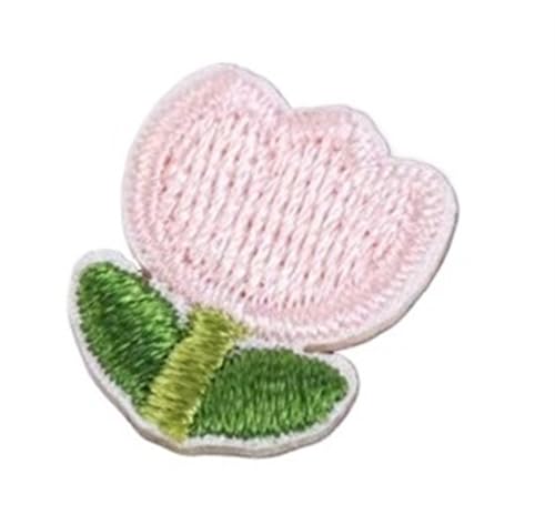 gestickte aufnäher 10 Stück selbstklebende Tulpen-Blumen-Stickerei-Patches for DIY-Handwerk, Shose-Tasche, Eisen auf Aufkleber, Kleidung, Applikationsstreifen(A2) von DSFIHJO