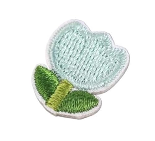 gestickte aufnäher 10 Stück selbstklebende Tulpen-Blumen-Stickerei-Patches for DIY-Handwerk, Shose-Tasche, Eisen auf Aufkleber, Kleidung, Applikationsstreifen(A6) von DSFIHJO