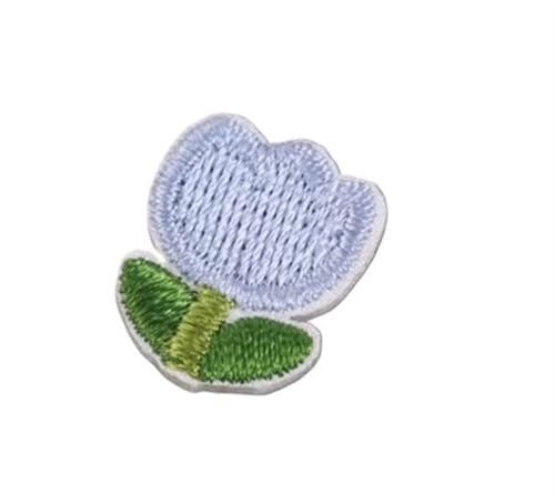 gestickte aufnäher 10 Stück selbstklebende Tulpen-Blumen-Stickerei-Patches for DIY-Handwerk, Shose-Tasche, Eisen auf Aufkleber, Kleidung, Applikationsstreifen(A9) von DSFIHJO