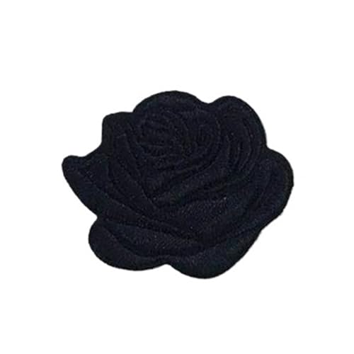 gestickte aufnäher 10 stück Mehrfarbige Kleine Rose Blumen Stickerei Eisen Patches for Kleidung Aufkleber Auf T-shirt Applikationen Streifen Kleidung Zubehör(Black) von DSFIHJO