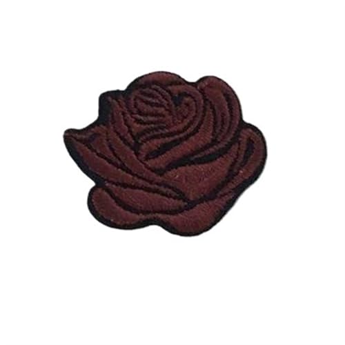 gestickte aufnäher 10 stück Mehrfarbige Kleine Rose Blumen Stickerei Eisen Patches for Kleidung Aufkleber Auf T-shirt Applikationen Streifen Kleidung Zubehör(Coffee) von DSFIHJO