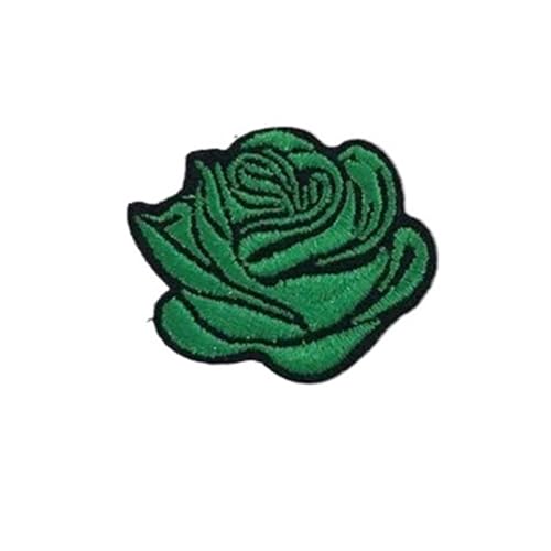 gestickte aufnäher 10 stück Mehrfarbige Kleine Rose Blumen Stickerei Eisen Patches for Kleidung Aufkleber Auf T-shirt Applikationen Streifen Kleidung Zubehör(Green) von DSFIHJO