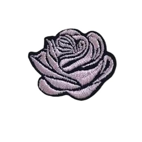 gestickte aufnäher 10 stück Mehrfarbige Kleine Rose Blumen Stickerei Eisen Patches for Kleidung Aufkleber Auf T-shirt Applikationen Streifen Kleidung Zubehör(Light Pink) von DSFIHJO