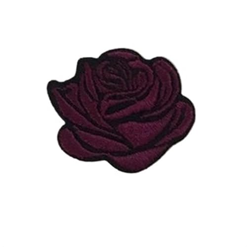 gestickte aufnäher 10 stück Mehrfarbige Kleine Rose Blumen Stickerei Eisen Patches for Kleidung Aufkleber Auf T-shirt Applikationen Streifen Kleidung Zubehör(Purple red) von DSFIHJO