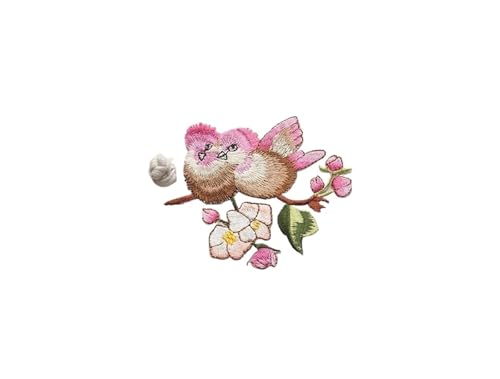 gestickte aufnäher 2 Stück Vogel-Aufnäher for Aufbügeln for Kleidung, Tier der Breach-Stickerei, Applikation, DIY, Hut, Mantel, Kleid, Hosen, Accessoires, Stoffaufkleber(08 double bird) von DSFIHJO