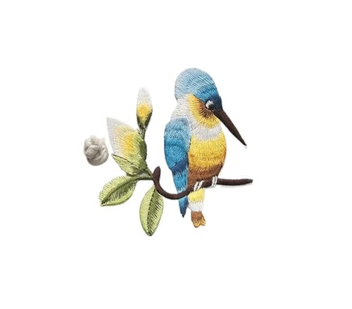 gestickte aufnäher 2 Stück Vogel-Aufnäher for Aufbügeln for Kleidung, Tier der Breach-Stickerei, Applikation, DIY, Hut, Mantel, Kleid, Hosen, Accessoires, Stoffaufkleber(10 single bird) von DSFIHJO