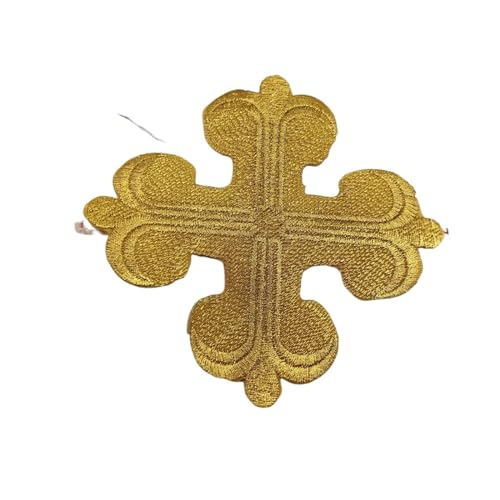 gestickte aufnäher 2 Stück goldene Stickerei-Patches for Aufbügeln, Cosplay-Kostüme, Applikationen, Krone for Punk-Kleidung, 8–12 cm(Gold 3) von DSFIHJO