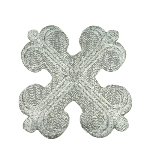 gestickte aufnäher 2 Stück goldene Stickerei-Patches for Aufbügeln, Cosplay-Kostüme, Applikationen, Krone for Punk-Kleidung, 8–12 cm(Silver 3) von DSFIHJO