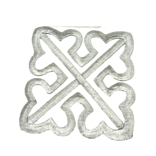 gestickte aufnäher 2 Stück goldene Stickerei-Patches for Aufbügeln, Cosplay-Kostüme, Applikationen, Krone for Punk-Kleidung, 8–12 cm(Silver 4) von DSFIHJO