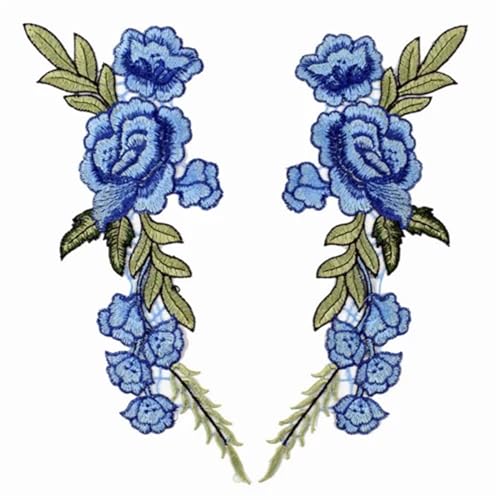 gestickte aufnäher 2 teil/satz Stickerei Rose Blume Patch Applikation Diy Handwerk for Jeans Hut Tasche Kleidung Zubehör Abzeichen(10-sew) von DSFIHJO