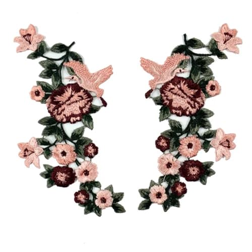gestickte aufnäher 2 teil/satz Stickerei Rose Blume Patch Applikation Diy Handwerk for Jeans Hut Tasche Kleidung Zubehör Abzeichen(15-sew) von DSFIHJO
