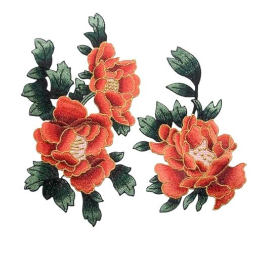 gestickte aufnäher 2 teil/satz Stickerei Rose Blume Patch Applikation Diy Handwerk for Jeans Hut Tasche Kleidung Zubehör Abzeichen(17-sew) von DSFIHJO